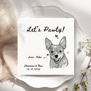 Serviette En Papier Pawty Personnalisé Animaux de compagnie Simple Mar