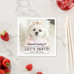 Serviette En Papier Pawty Photo Pet Anniversaire