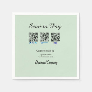 Serviette En Papier paypal venmo carte visa scan pour payer QR médias