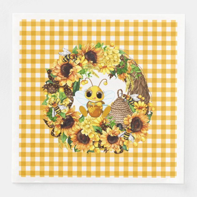 Serviette En Papier Pays Abeille (Devant)