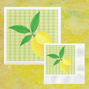 Serviette En Papier Pays amusant jaune vert chèque citron