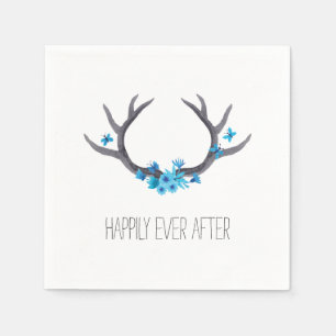 Serviette En Papier Pays Antlers Mariage bleu