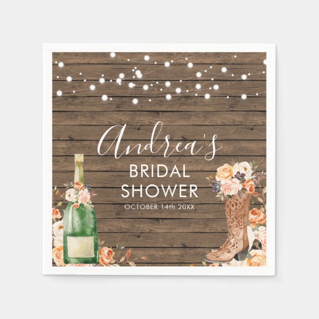 Serviette En Papier Pays Bottes Occidentales et papier mousseux Napkin (Devant)