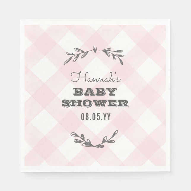 Serviette En Papier Pays En vichy Baby shower (Devant)