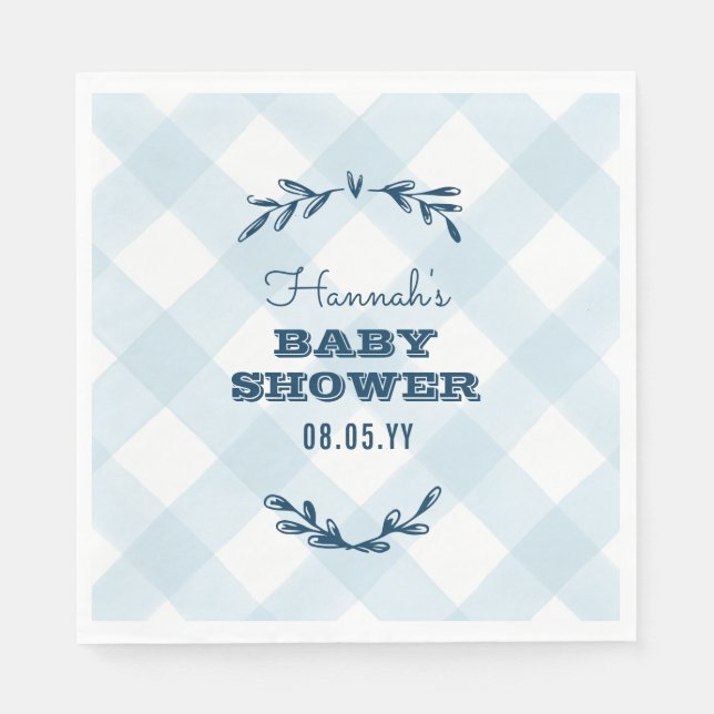 Serviette En Papier Pays En vichy Baby shower (Devant)