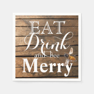 Serviette En Papier Pays grange rustique abeille à miel en bois