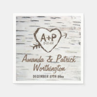 Pays Rustic Birch Tree Bark Mariage serviettes