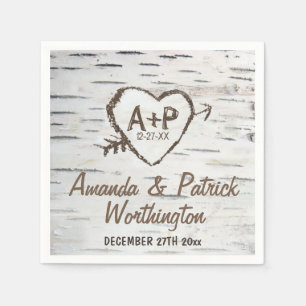 Serviette En Papier Pays Rustic Birch Tree Bark Mariage serviettes