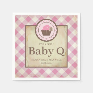 Serviette En Papier Pays rustique En vichy Cupcake Baby Q
