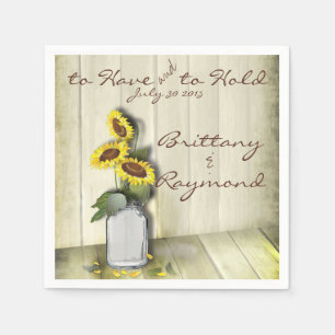 SERVIETTE EN PAPIER PAYS RUSTIQUE MASON JAR AVEC DES SOUFFRES