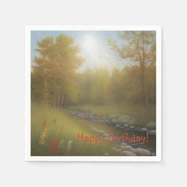 Serviette En Papier Pays Vibes Anniversaire (Devant)