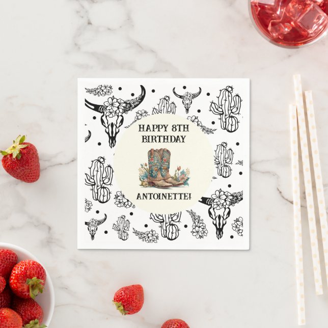 Serviette En Papier Pays Western Anniversaire (En situation)