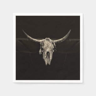 Serviette En Papier Pays Western Bull Skull Rustique Vintage Antique