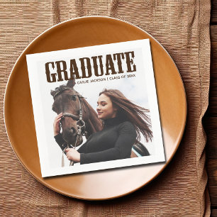 Serviette En Papier Pays Western Graduate Photo Cowgirl Graduation