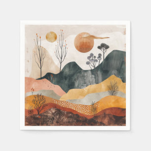 Serviette En Papier Paysage Abstrait de Boho (15)