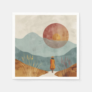 Serviette En Papier Paysage Abstrait de Boho (23)