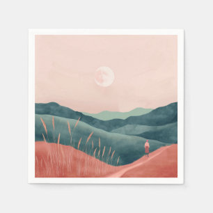 Serviette En Papier Paysage Abstrait de Boho (7)