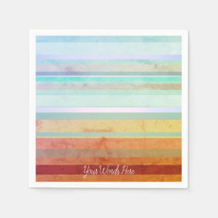 Serviette En Papier Paysage Abstrait Rayures & Vos Mots