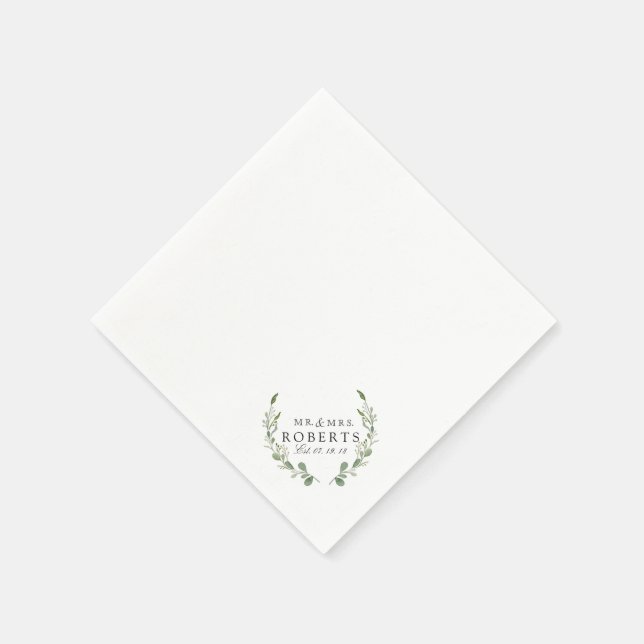 Serviette En Papier Paysage agricole | Mariage de nom personnalisé (Coin)