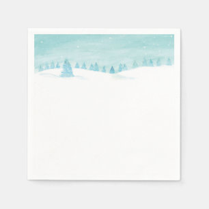 Serviette En Papier Paysage De Forêt D'Hiver Neige Avec Des Épinettes