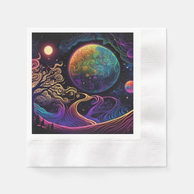 Serviette En Papier Paysage de la planète Alien (Devant)