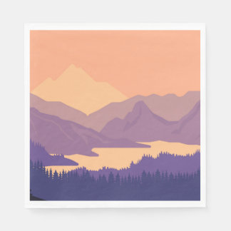 Serviette En Papier Paysage de montagne le matin
