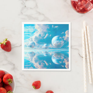 Serviette En Papier Paysage de nature surréaliste ciel rêveur
