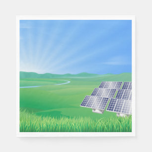 Serviette En Papier Paysage de panneaux solaires respectueux de l'envi
