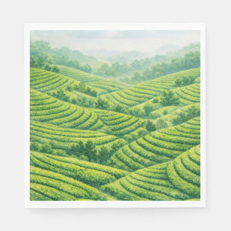 Serviette En Papier Paysage de plantation de thé vert