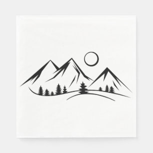 Serviette En Papier Paysage des montagnes