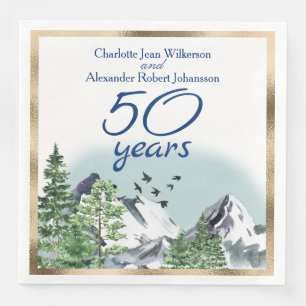 Serviette En Papier Paysage des montagnes rocheuses pour les 50 ans de