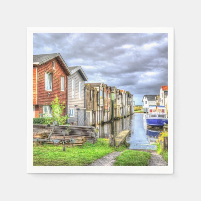 Serviette En Papier Paysage en bateau du port de Bungalow (Devant)