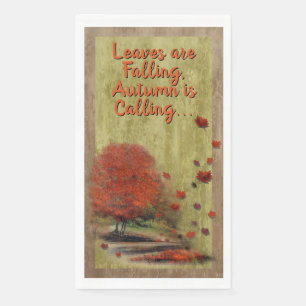 Serviette En Papier Paysage Feuille en chute