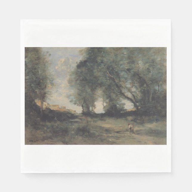Serviette En Papier Paysage (par Camille Corot) (Devant)