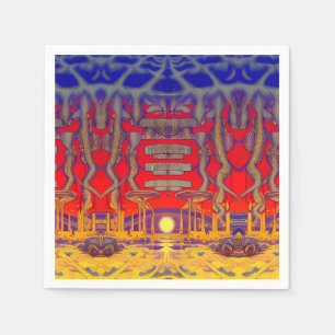 Serviette En Papier Paysage psychédélique