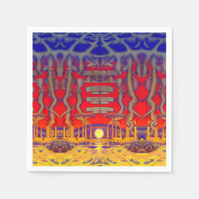 Serviette En Papier Paysage psychédélique (Devant)