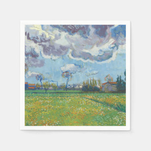 Serviette En Papier Paysage sous un ciel orageux Vincent Gogh