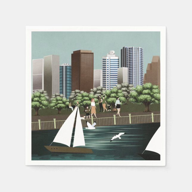 Serviette En Papier Paysage urbain (Devant)