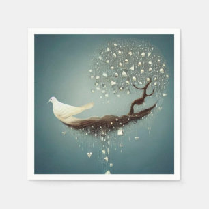 Serviette En Papier Peace Dove & Pearl Tree