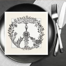 Peace Floral Dessin Cute Boho Hippie Fleurs Art