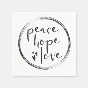 Serviette En Papier Peace Hope Love Simple Christmas Modern