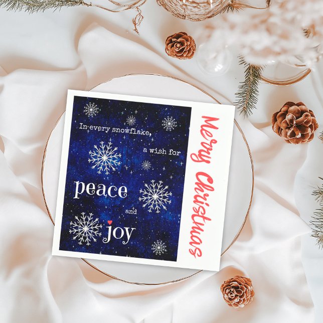 Serviette En Papier Peace Joie Starry Nuit Joyeux Noël (Créateur téléchargé)