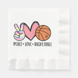 Serviette En Papier Peace Love Basketball Coeur pour les Ados entre