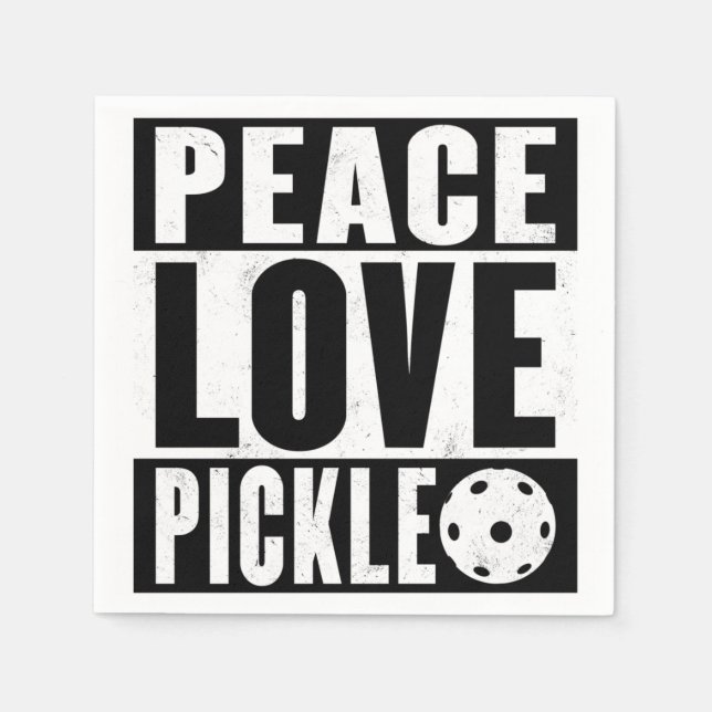 Serviette En Papier Peace Love Pickleball (Devant)