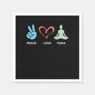 Serviette En Papier Peace Love Yoga Asana Zen Méditation Bouddhisme Ca