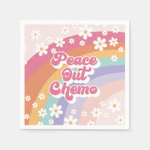 Serviette En Papier Peace Out Chemo Retro Rainbow Daisy