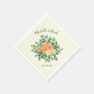 Serviette En Papier Peach Ivory Mariage Rose Vintage