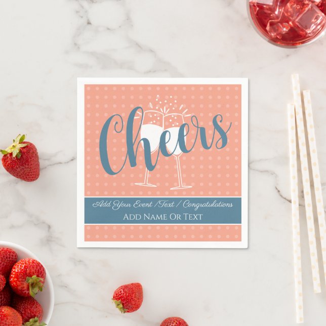 Serviette En Papier Peach Soft Cheers Papier Napkins (En situation)