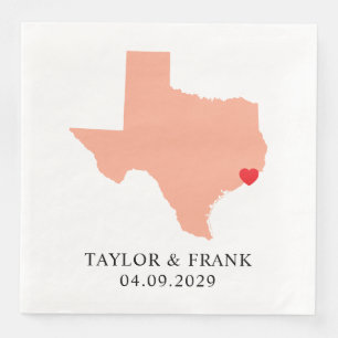 Serviette En Papier Peach Texas Mariage