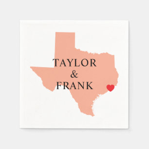 Serviette En Papier Peach Texas Mariage